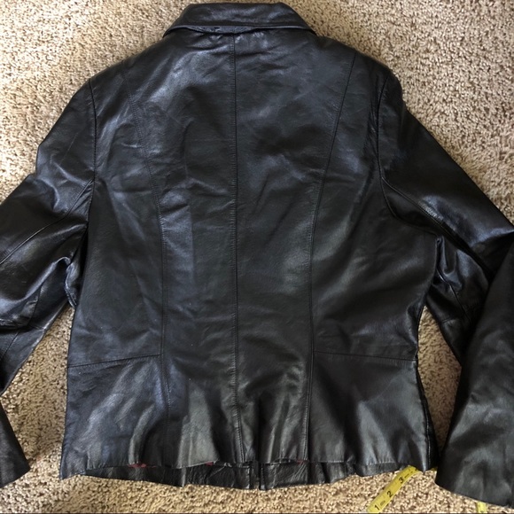 Classy WILSON LEATHER jacket medium with lining women’s black - Picture 9 of 9